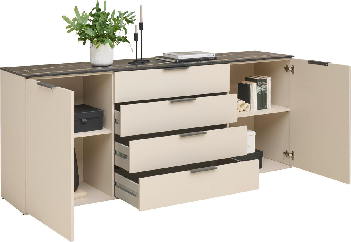 SIDEBOARD  in 200/81/44,5 cm  - Kaschmir/Anthrazit, Design, Holzwerkstoff/Kunststoff (200/81/44,5cm) - Voleo