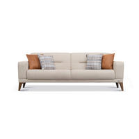 3-SITZER-SOFA Leinenoptik Greige  - Sandfarben/Greige, Design, Kunststoff/Textil (228/82/86cm) - Livetastic