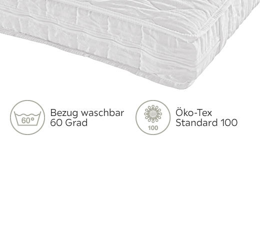 ROLLMATRATZE 140/200 cm  - Weiß, Basics, Textil (140/200cm) - Sleeptex