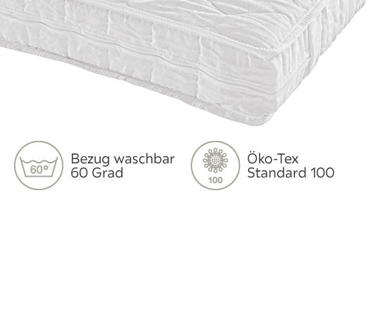 ROLLMATRATZE 120/200 cm  - Weiß, Basics, Textil (120/200cm) - Sleeptex