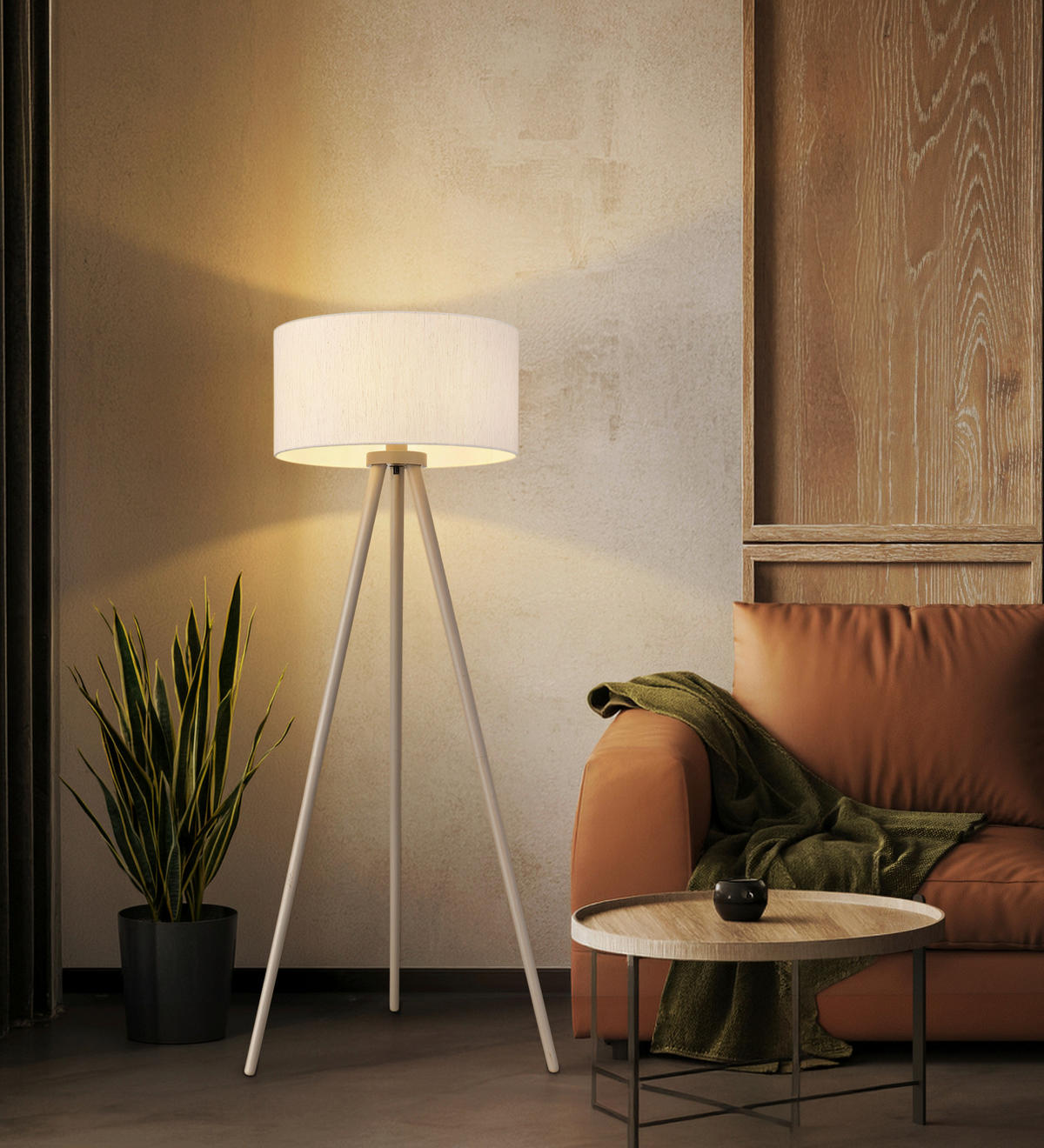 STEHLEUCHTE Stabilo 57/148 cm  - Sandfarben/Naturfarben, Natur, Holz/Textil (57/148cm) - Globo
