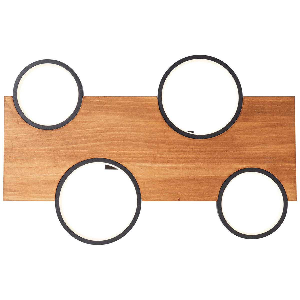LED-DECKENLEUCHTE   - Hellbraun/Schwarz, Natur, Holz/Metall (10,2/55/34,6cm) - Brilliant