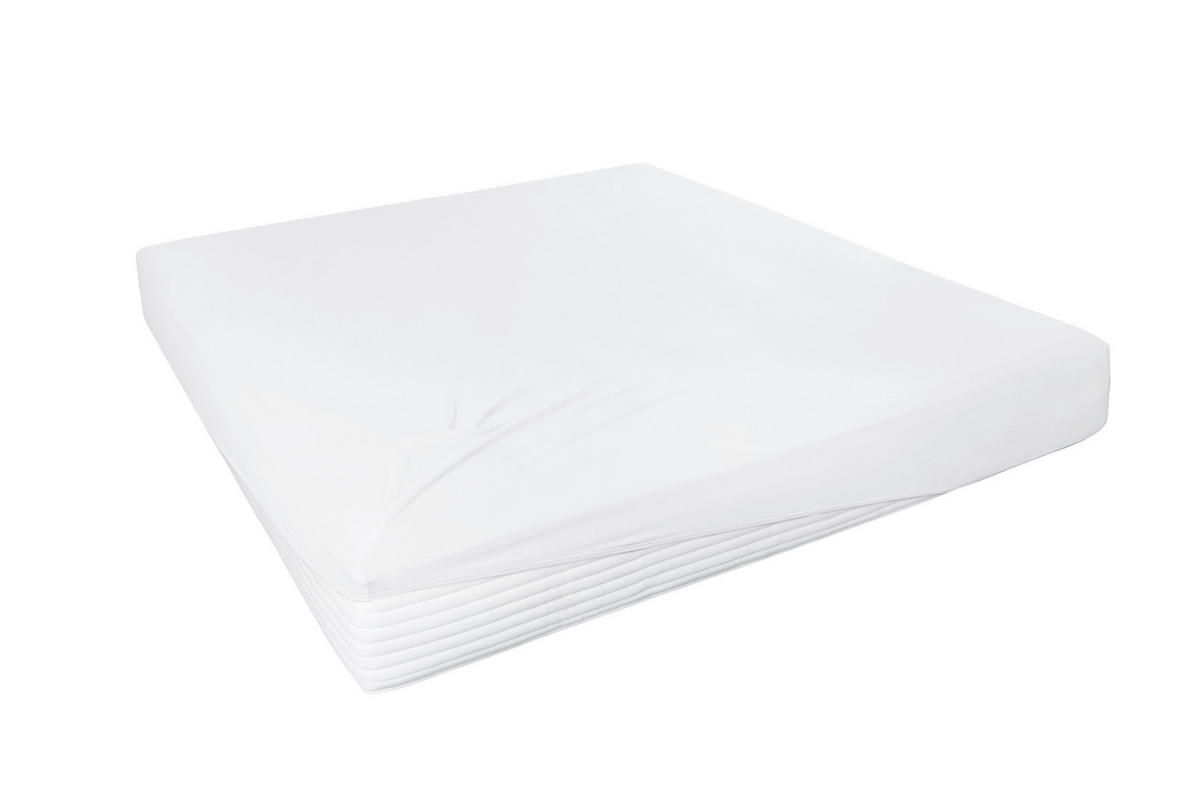 SPANNLEINTUCH 100/200 cm Jersey  - Weiß, Basics, Textil (100/200cm)