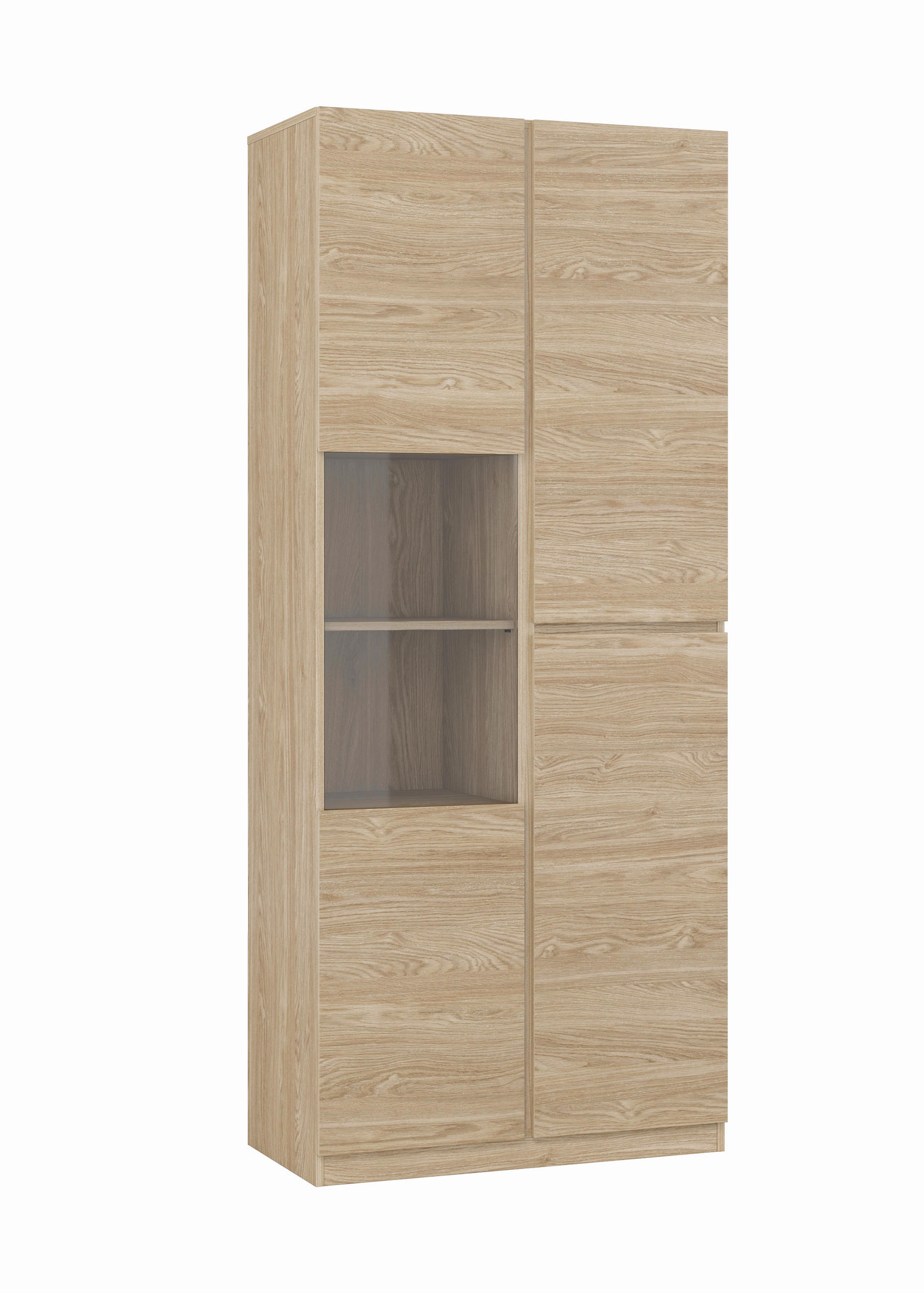 VITRINE  in Eichefarben  - Eichefarben, Design, Glas/Holzwerkstoff (79,4/187,5/40cm) - MID.YOU