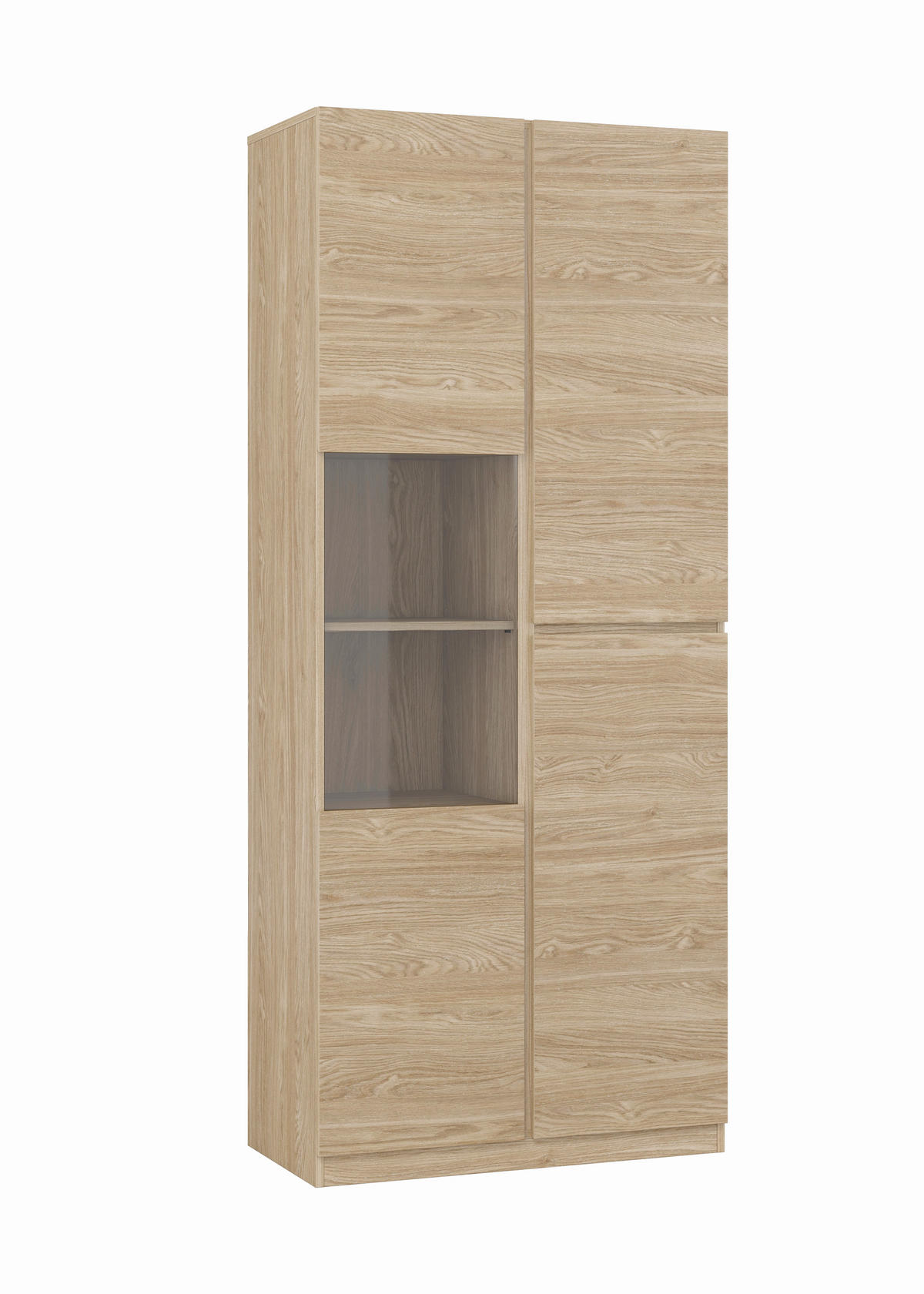 VITRINE  in Eichefarben  - Eichefarben, Design, Glas/Holzwerkstoff (79,4/187,5/40cm) - MID.YOU