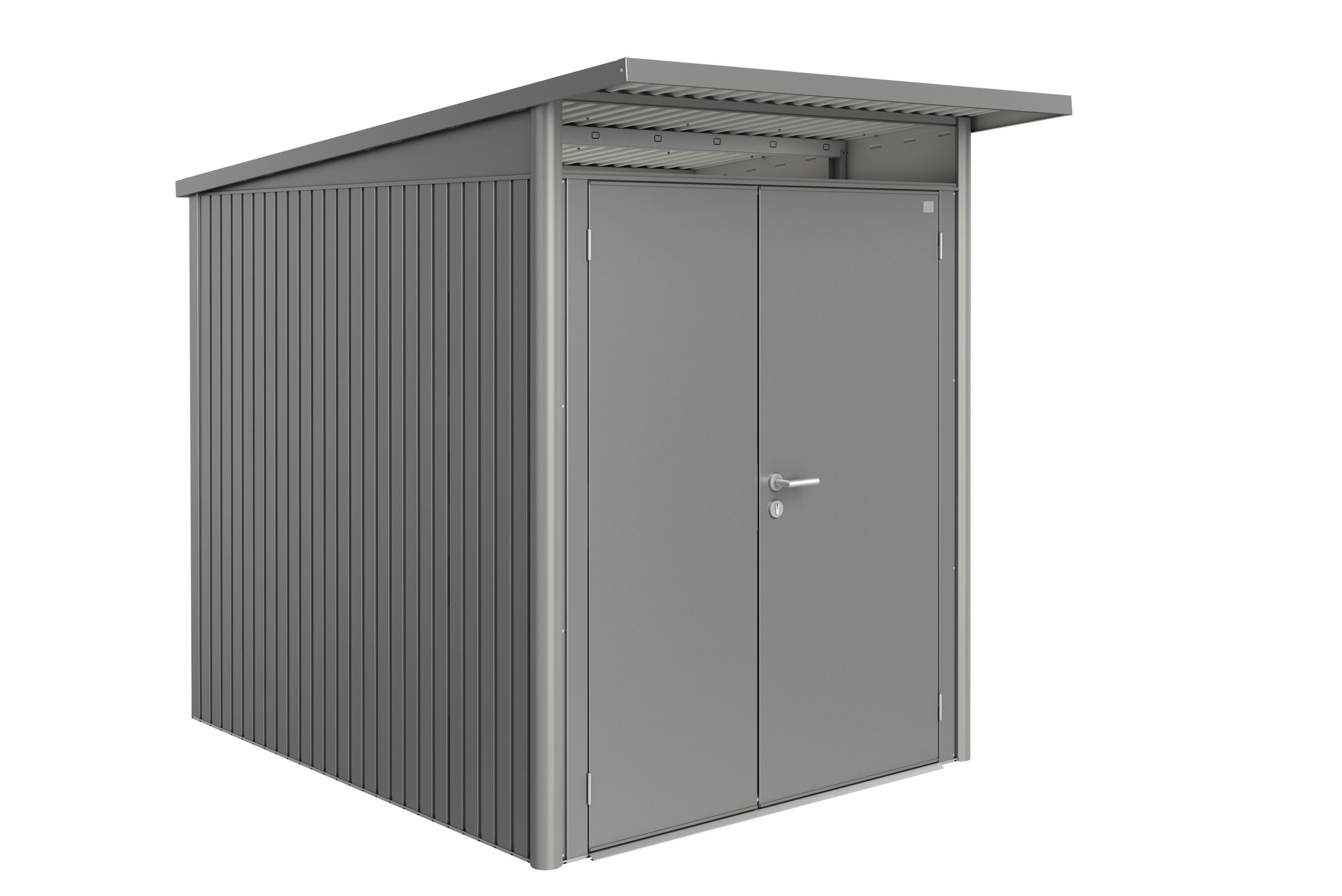 GERÄTEHAUS 180/218/260 cm  - Grau, Design, Metall (180/218/260cm) - Biohort