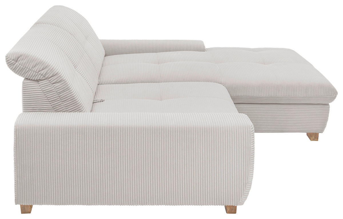 ECKSOFA Hellgrau Cord  - Eichefarben/Hellgrau, Design, Holz/Textil (276/198cm) - SetOne by Musterring