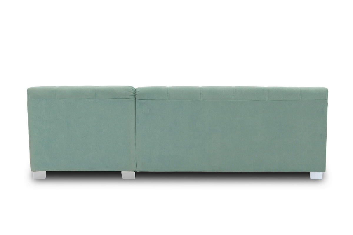 ECKSOFA CAPRI Mintgrün Mikrofaser  - Chromfarben/Mintgrün, KONVENTIONELL, Textil/Metall (239/152cm) - MID.YOU