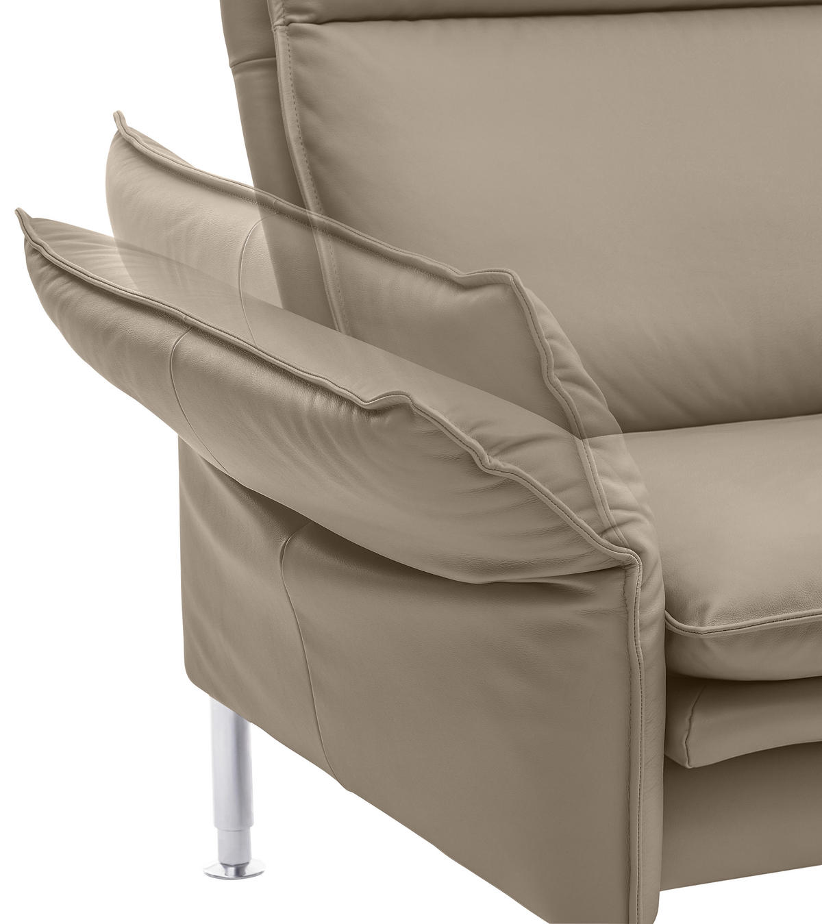 SESSEL Echtleder Grau    - Chromfarben/Grau, KONVENTIONELL, Leder (88/93/88cm) - Erpo