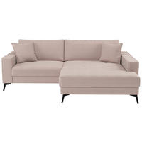 ECKSOFA TED Rosa Cord Zierkissen  - Schwarz/Rosa, Trend, Textil/Metall (228/174cm) - P & B