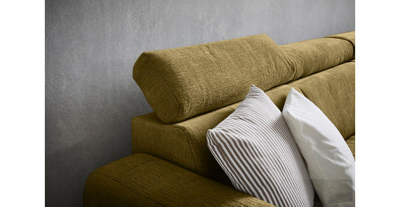 ECKSOFA in Samt Olivgrün  - Olivgrün, Design, Holz/Textil (261/206cm) - Venda