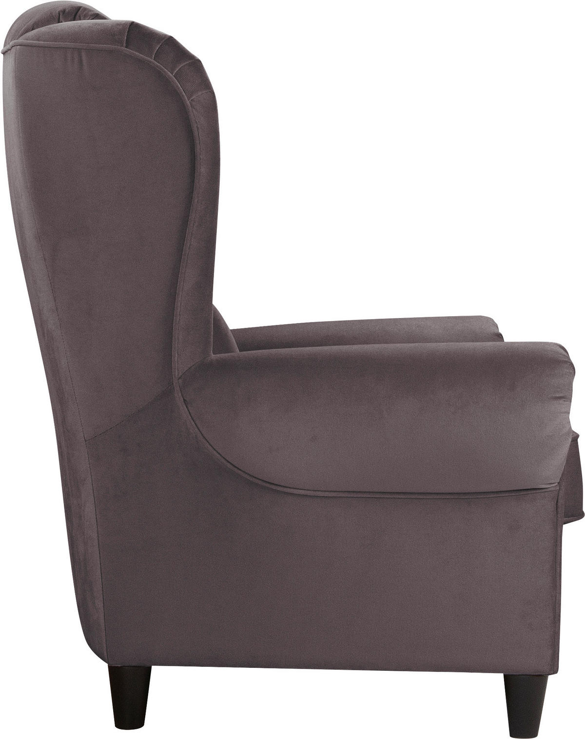 OHRENSESSEL Plüsch Dunkelgrau  - Dunkelgrau/Schwarz, Design, Holz/Textil (94/112/92cm) - MID.YOU