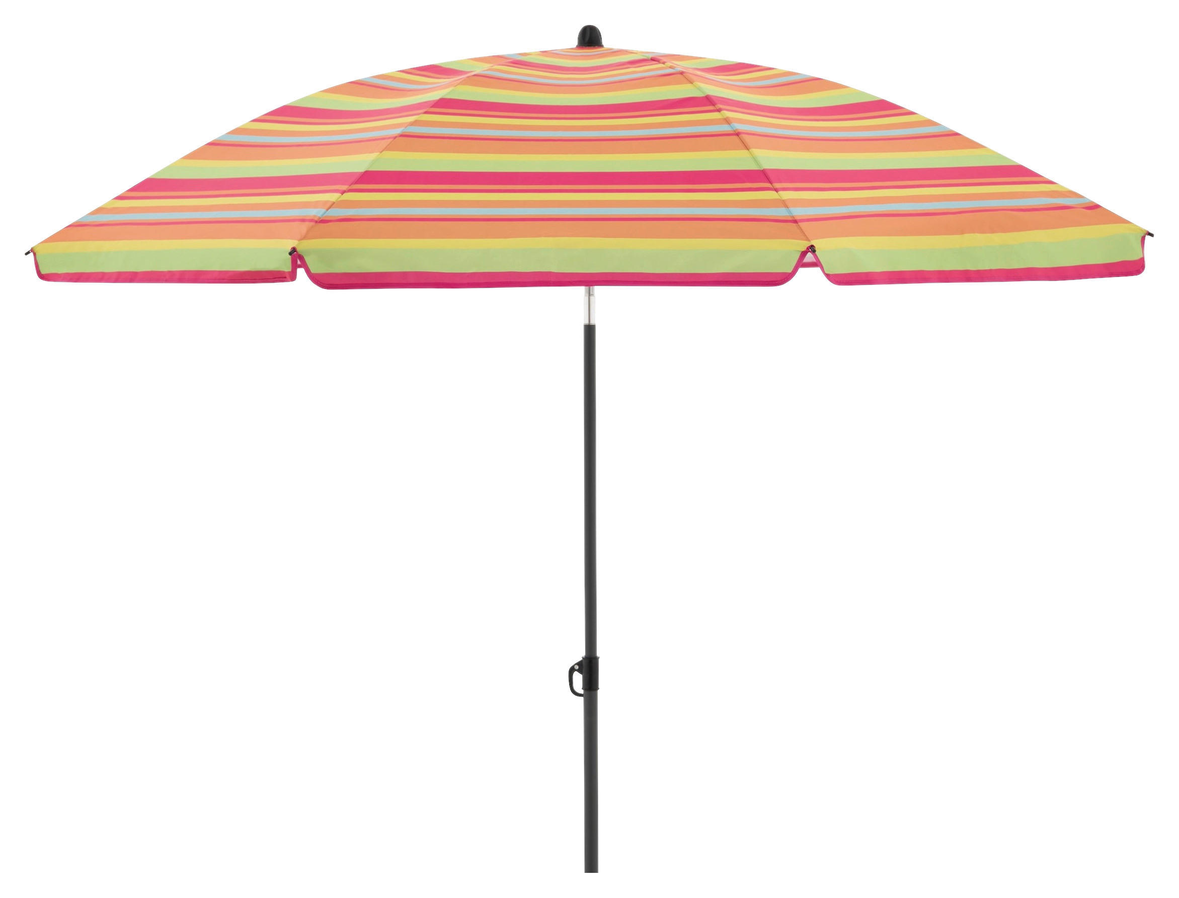 Sonnenschirm bunt gestreift 160 cm Blau, Grün, Multicolor, Orange, Pink  - Blau/Pink, Design, Textil/Metall (160/160cm) - Doppler