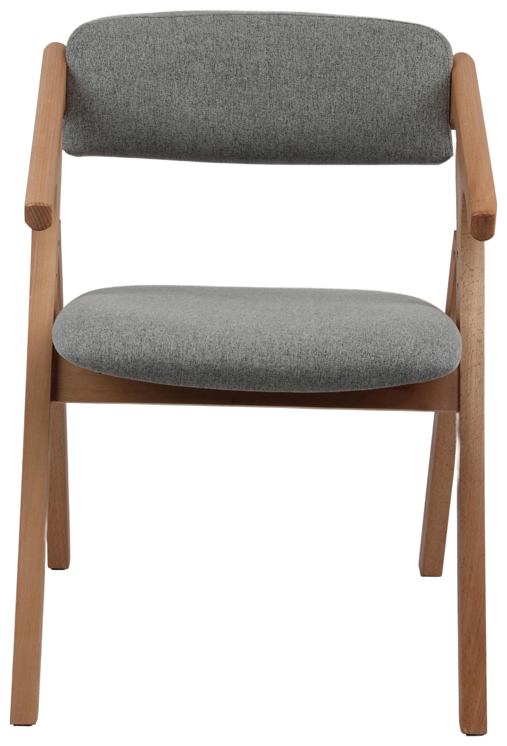 BESUCHERSTUHL  in Webstoff Grau  - Naturfarben/Grau, Modern, Holz/Textil (53/78/47cm) - MID.YOU