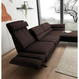 ECKSOFA  in Flachgewebe Braun  279-327/176-217 cm  - Schwarz/Braun, Design, Textil/Metall (279-327/176-217cm) - Dieter Knoll