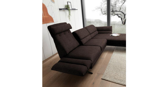 ECKSOFA  in Flachgewebe Braun  279-327/176-217 cm  - Schwarz/Braun, Design, Textil/Metall (279-327/176-217cm) - Dieter Knoll