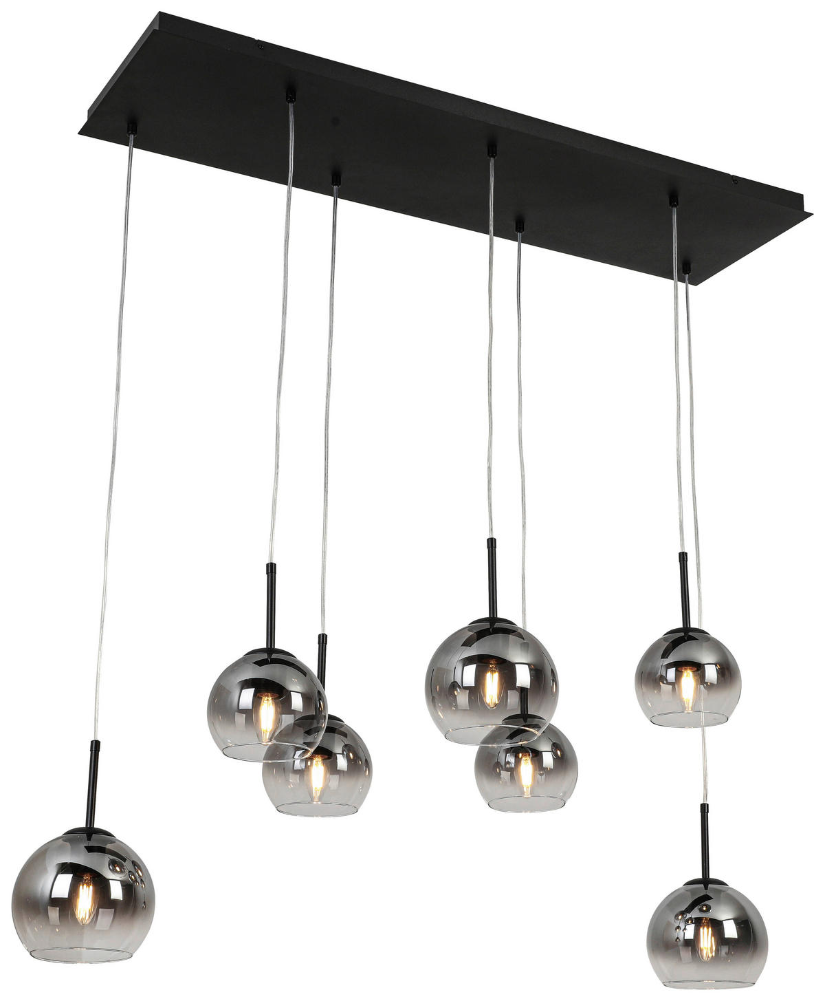 HÄNGELEUCHTE 110/31/120 cm  - Chromfarben/Schwarz, Trend, Glas/Kunststoff (110/31/120cm) - Novel