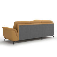 ECKSOFA in Vliesstoff Kombination Echtleder/Stoff Currygelb  212/244 cm  - Currygelb/Schwarz, MODERN, Leder/Textil (212/244cm) - Sit & More