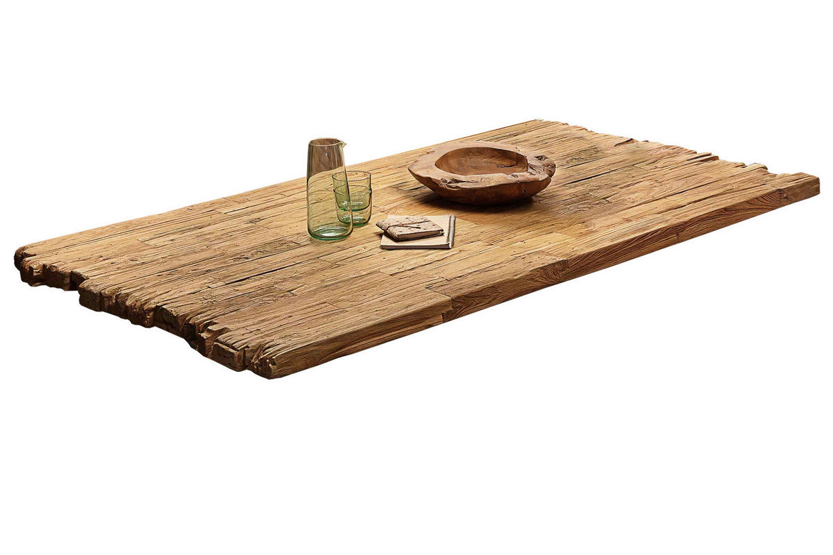 ESSTISCH 160/90/75,5 cm Echtholz  Holz, Metall rechteckig Naturfarben, Silberfarben  - Silberfarben/Naturfarben, MODERN, Holz/Metall (160/90/75,5cm) - MID.YOU
