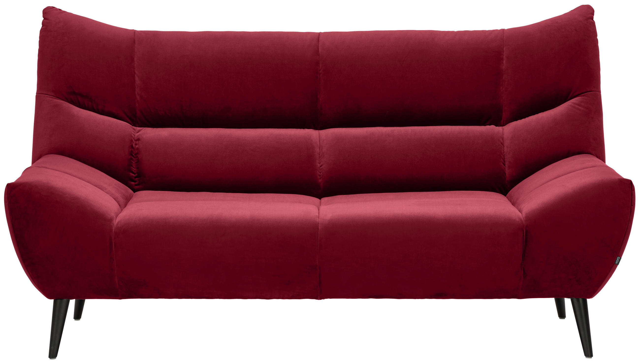 2-SITZER-SOFA Mikrofaser Rot  - Rot/Schwarz, Design, Textil/Metall (190/106/99cm) - Xora