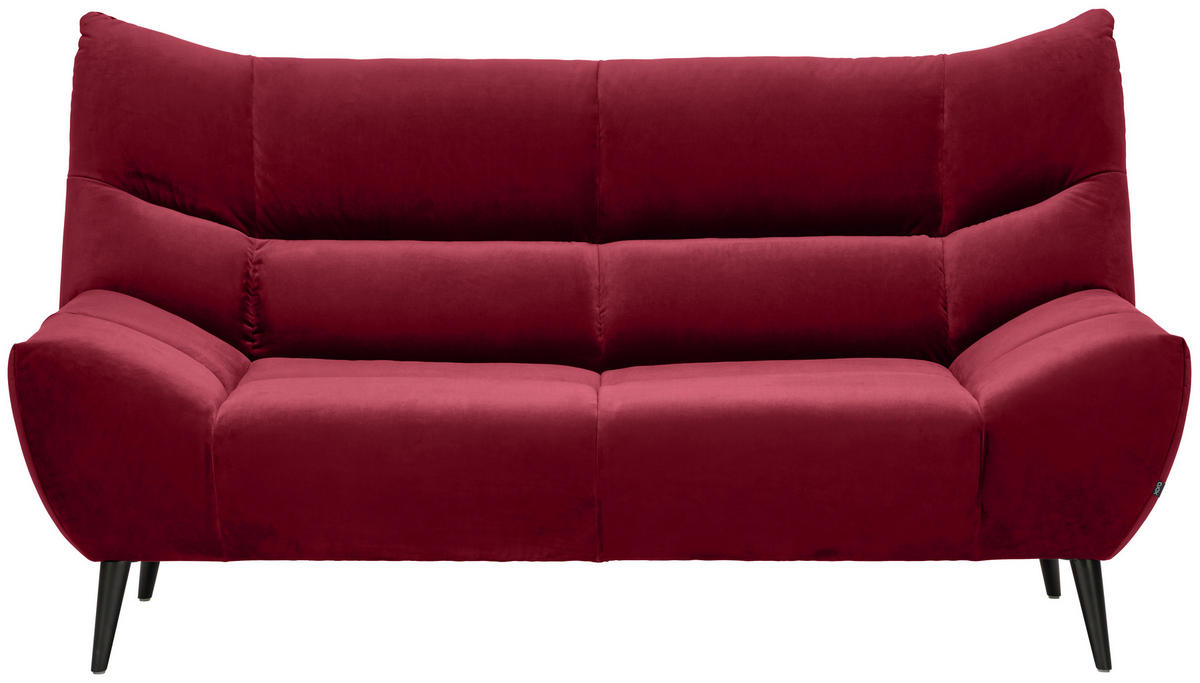 2-SITZER-SOFA in Mikrofaser Rot  - Rot/Schwarz, Design, Textil/Metall (190/106/99cm) - Xora
