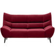 2-SITZER-SOFA in Mikrofaser Rot  - Rot/Schwarz, Design, Textil/Metall (193/106/101cm) - Xora