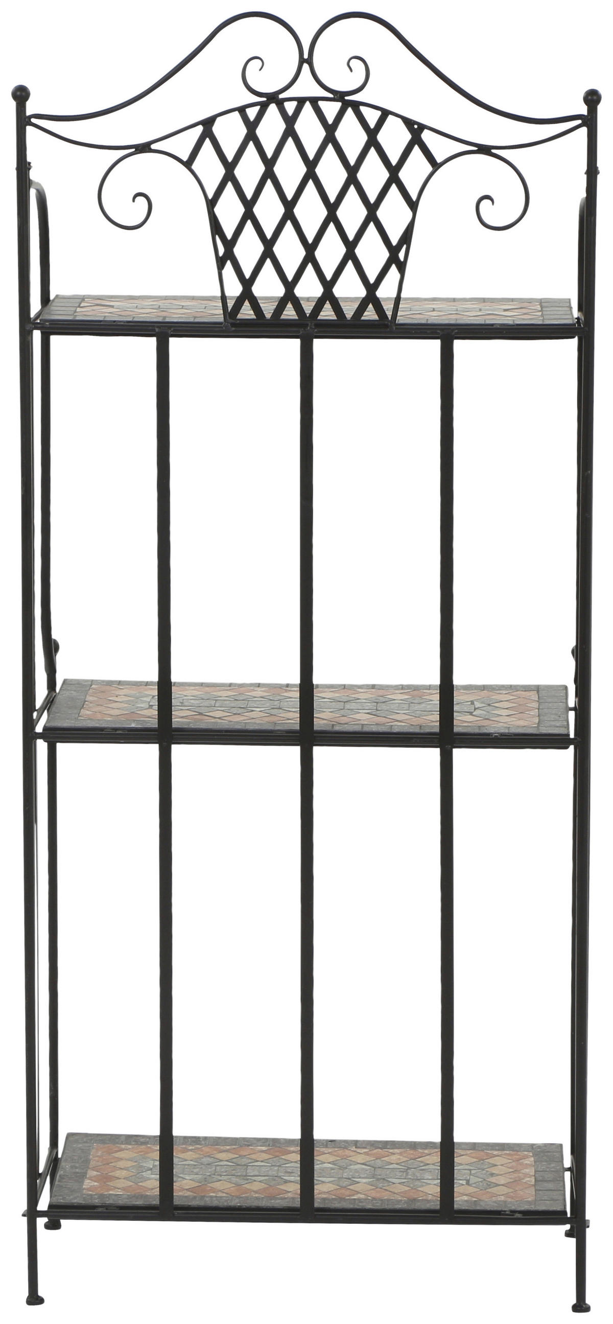 GARTENREGAL Keramik, Metall  - Multicolor/Schwarz, MODERN, Keramik/Metall (62/142/29cm) - Siena Garden