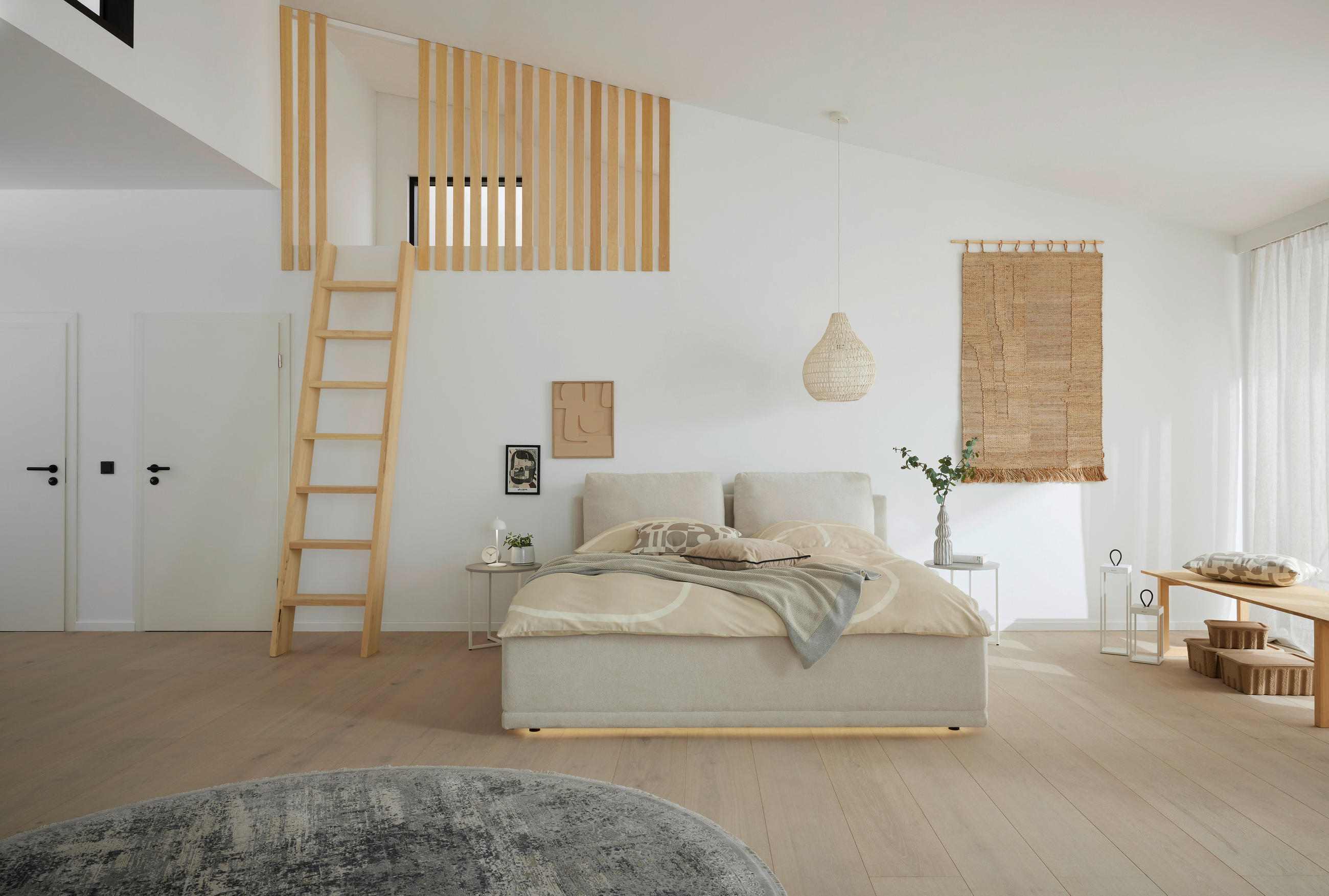 POLSTERBETT Bettkasten, Lattenroste 200/200 cm  in Beige  - Birkefarben/Beige, Design, Holz/Textil (200/200cm) - Musterring