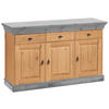 SIDEBOARD  in 143/85/45 cm  - Laugenfarbig/Grau, ROMANTIK / LANDHAUS, Holz/Metall (143/85/45cm) - Boxxx