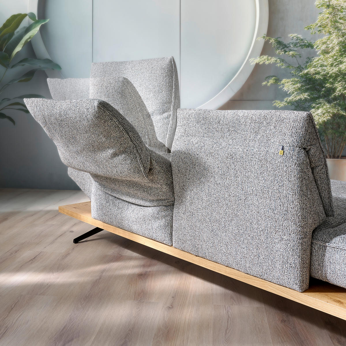 ECKSOFA Chenille Greige  - Greige/Schwarz, Design, Holz/Textil (240/132cm) - Koinor