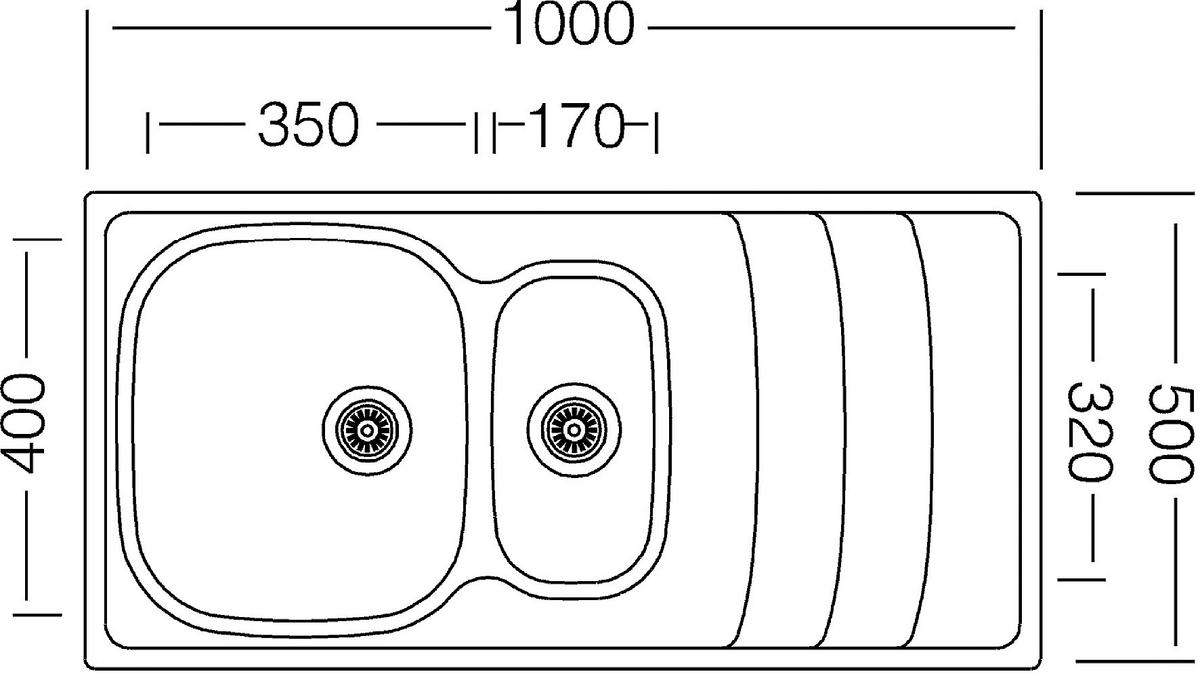 SPÜLE 1720MIAMI100X50  - Edelstahlfarben, Trend, Metall (100/19/50cm) - Respekta