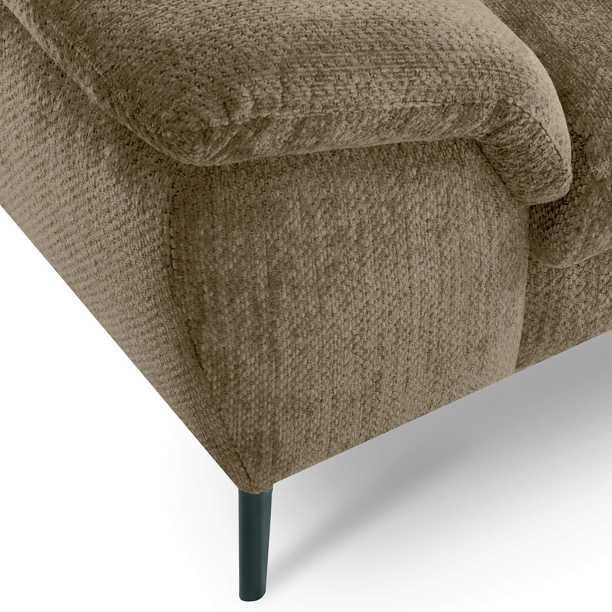 ECKSOFA  Webstoff Taupe  - Taupe/Schwarz, Design, Textil/Metall (268/195cm) - Livetastic