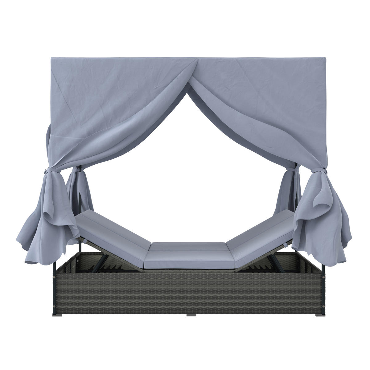 GARTENLIEGE 135/180/197 cm  - Grau, MODERN, Kunststoff/Textil (135/180/197cm) - Ambia Garden