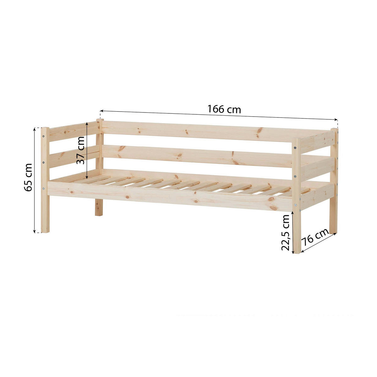KINDER-/JUNIORBETT 70/160 cm  in Naturfarben  - Naturfarben/Kieferfarben, MODERN, Holz (70/160cm) - MID.YOU