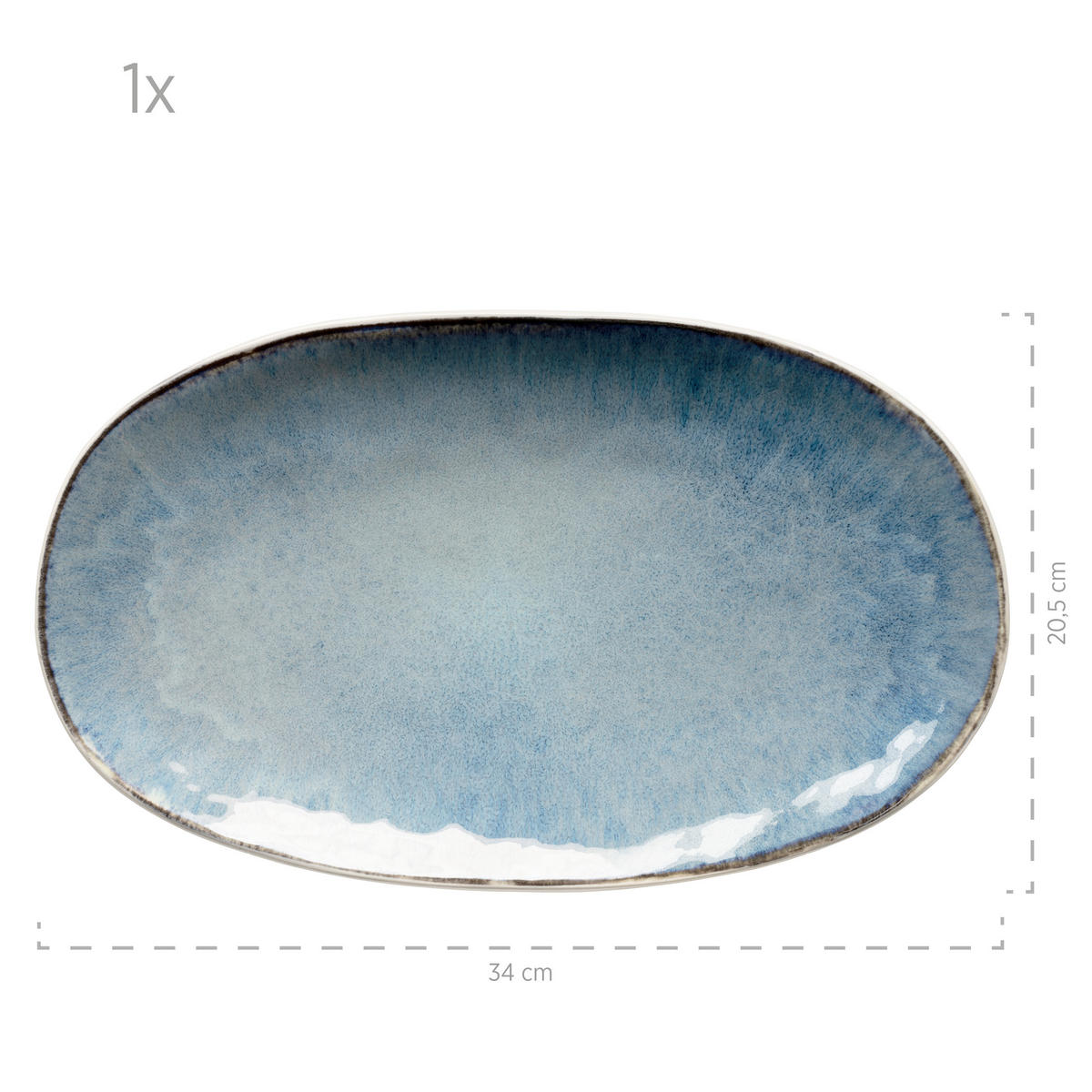 SERVERINGSTALLRIK Frozen     - blå, Basics, keramik (39/24,5/10cm) - Mäser