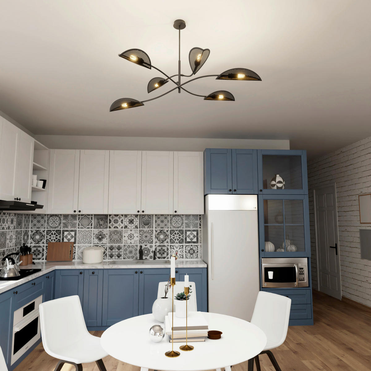 DECKENLEUCHTE 105/105/59 cm  - Goldfarben/Schwarz, LIFESTYLE, Textil/Metall (105/105/59cm)