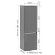 MIDISCHRANK 40/130/35 cm - Eiche Wotan/Silberfarben, Natur, Holzwerkstoff/Kunststoff (40/130/35cm) - Xora