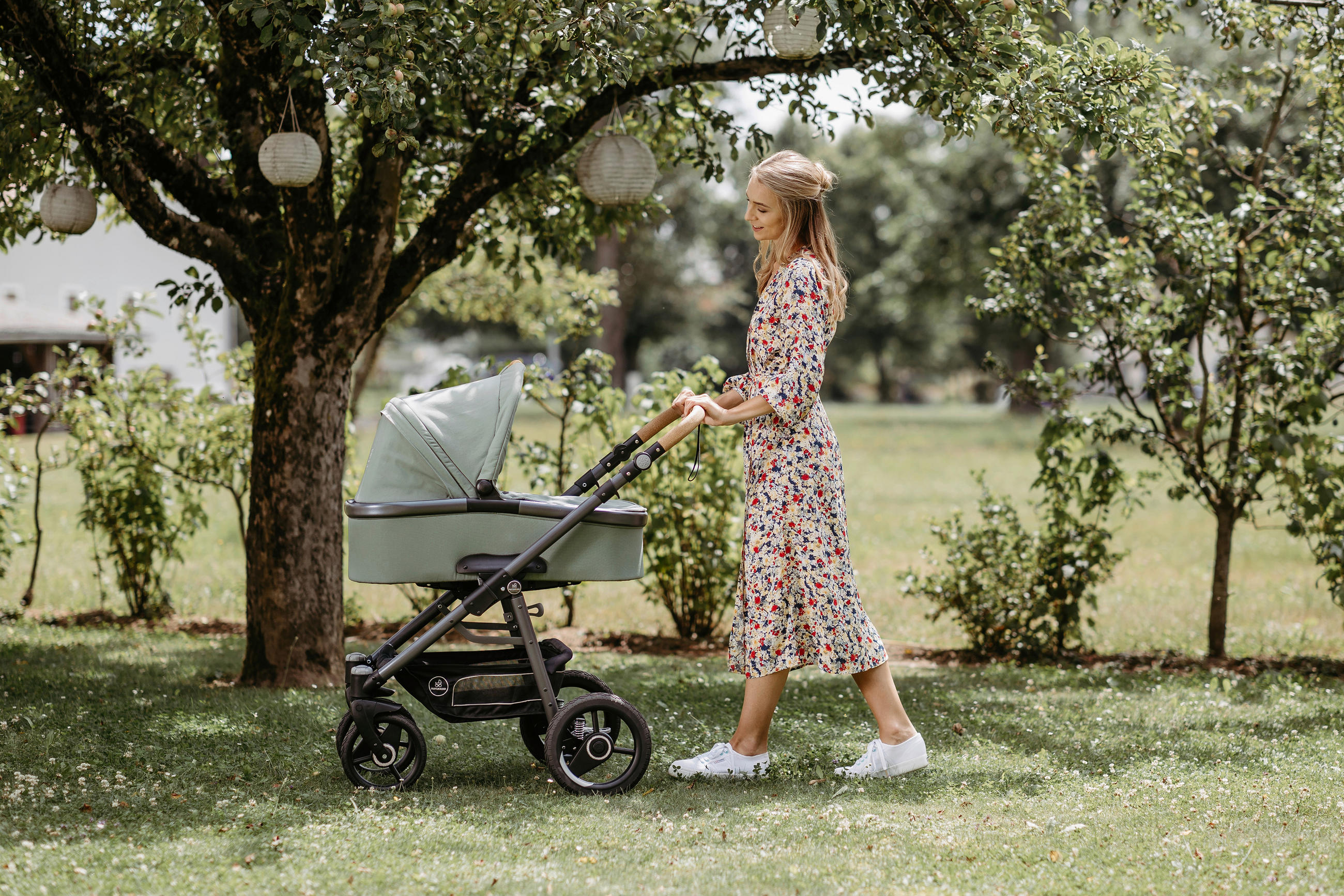 KINDERWAGEN LUX EVO  - Bordeaux/Anthrazit, Basics, Textil/Metall (64/110/100cm) - Naturkind