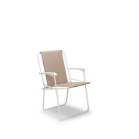 KLAPPSTUHL Weiß, Beige  - Beige/Weiß, Basics, Textil/Metall (56/78/53cm) - Gardenson