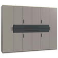 KLEIDERSCHRANK  in Graphitfarben, Grau, Sahara  - Graphitfarben/Grau, MODERN, Holzwerkstoff (270/208/65cm) - Carryhome