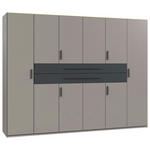KLEIDERSCHRANK  in Graphitfarben, Grau, Sahara  - Graphitfarben/Grau, MODERN, Holzwerkstoff (270/208/65cm) - Carryhome