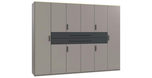KLEIDERSCHRANK  in Graphitfarben, Grau, Sahara  - Graphitfarben/Grau, MODERN, Holzwerkstoff (270/208/65cm) - Carryhome