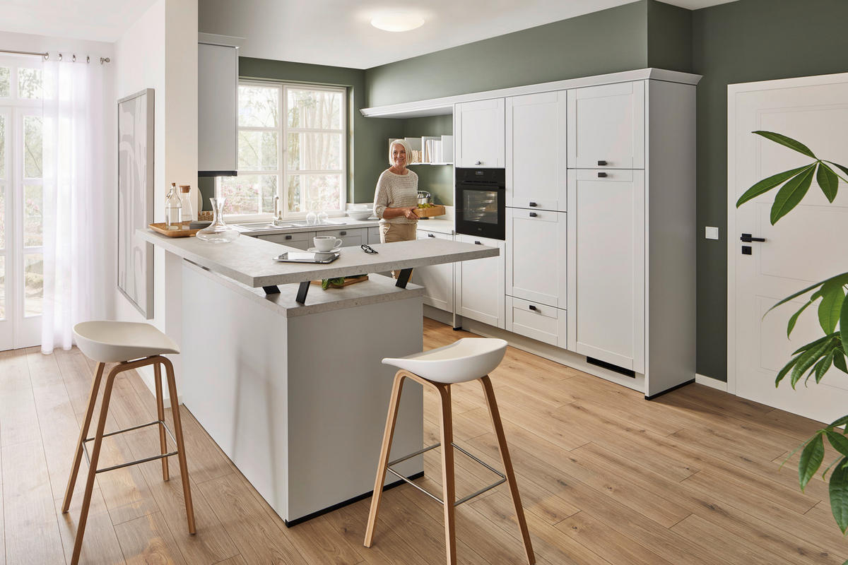 EINBAUKÜCHE   - Hellgrau, Design, Holzwerkstoff - Xora