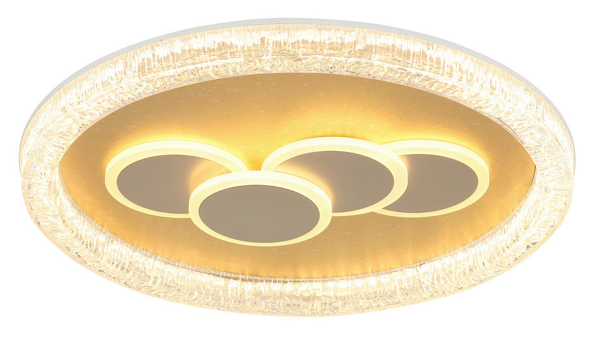 LED-DECKENLEUCHTE 49,5/7 cm   - Klar/Goldfarben, Design, Kunststoff/Metall (49,5/7cm) - Globo
