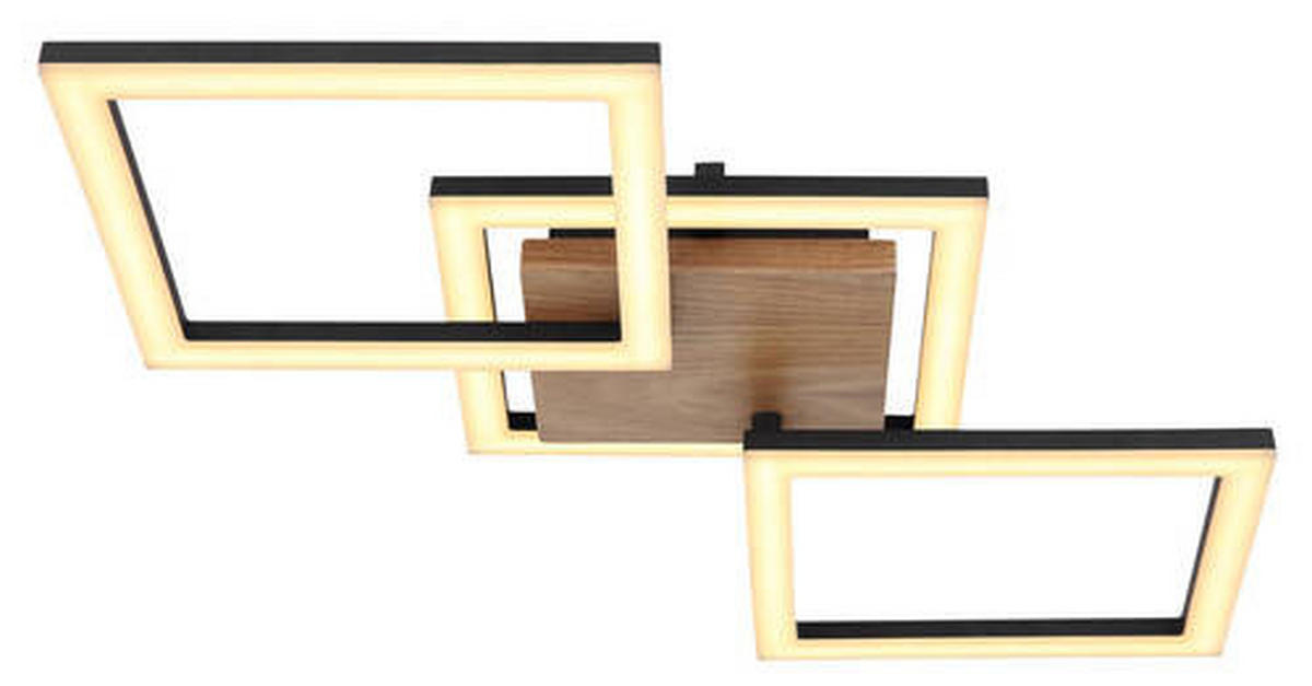 LED-DECKENLEUCHTE 30 W    66/31/7,5 cm  - Dunkelbraun/Opal, Design, Holz/Kunststoff (66/31/7,5cm) - Globo