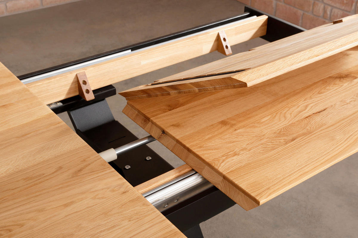 ESSTISCH in Holz 200/100/75 cm  - Schwarz/Braun, Natur, Holz/Metall (200/100/75cm) - Livetastic