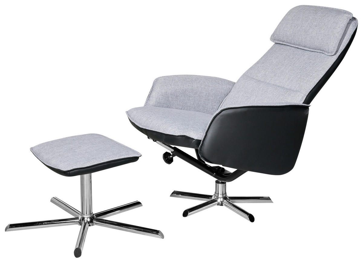 POČIVALNIK,  siva, črna kovina, umetna masa - siva/črna, Basics, kovina/umetna masa (67/100-91/80-106cm) - Cantus