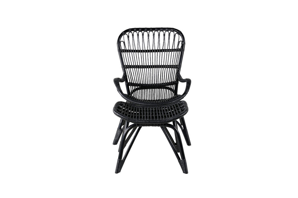 LOUNGEFÅTÖLJ  - svart, Modern, trä (65/98/76cm) - Gardenson