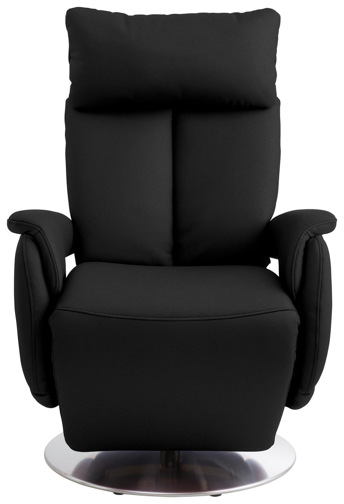 RELAXSESSEL in Leder Schwarz  - Edelstahlfarben/Schwarz, KONVENTIONELL, Leder/Metall (78/110/81cm) - Cantus