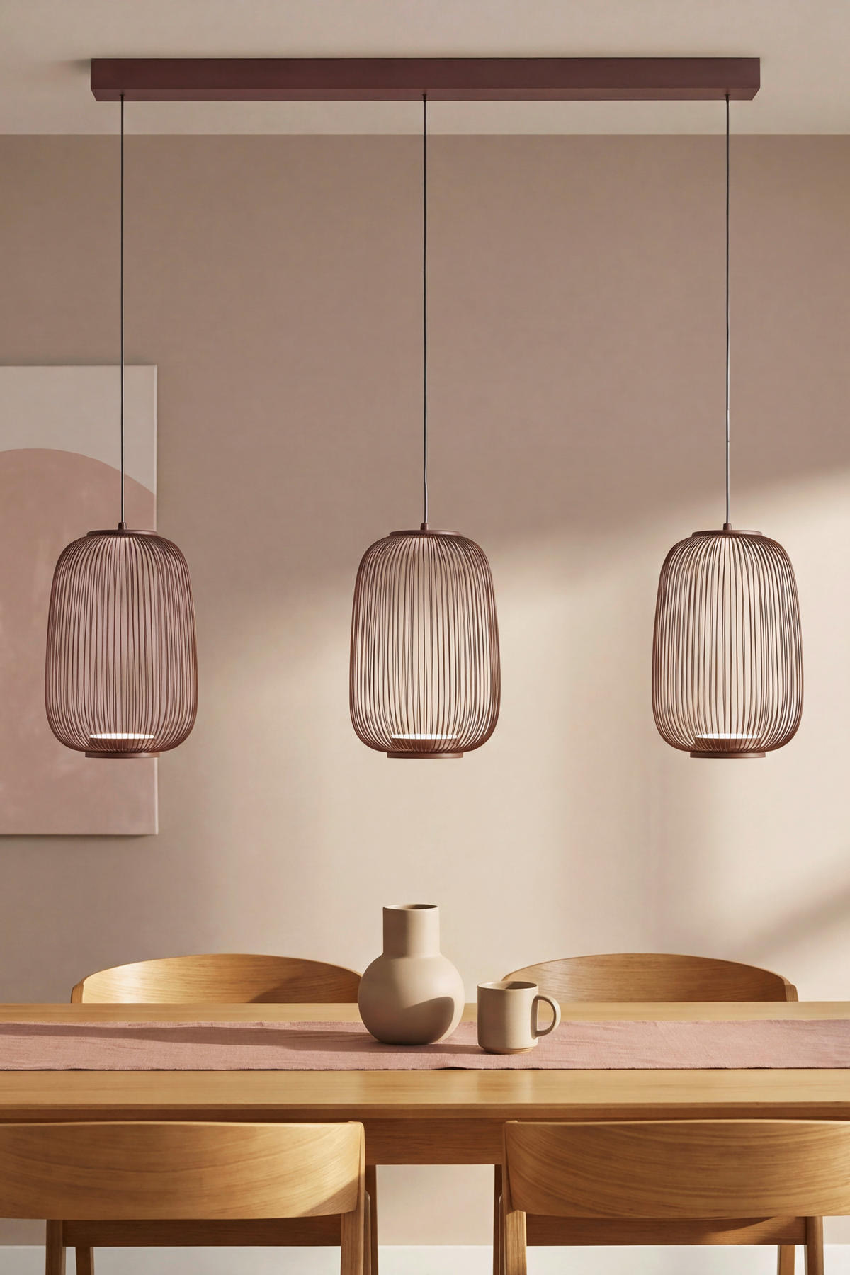 LED-HÄNGELEUCHTE 102,5/22,5/50-150 cm    - Braun, Design, Kunststoff/Metall (102,5/22,5/50-150cm) - Dieter Knoll